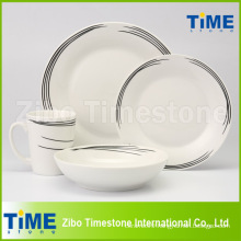 Fine Black Line Decal Dinner Set